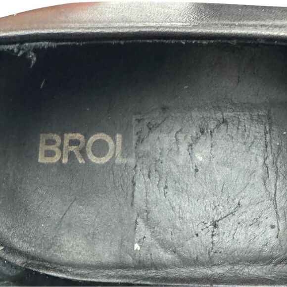 BROLETTO Men’s Black Loafers Slip-on Leather Rubber Sole Size 9 M ITALY Used - Picture 10 of 11